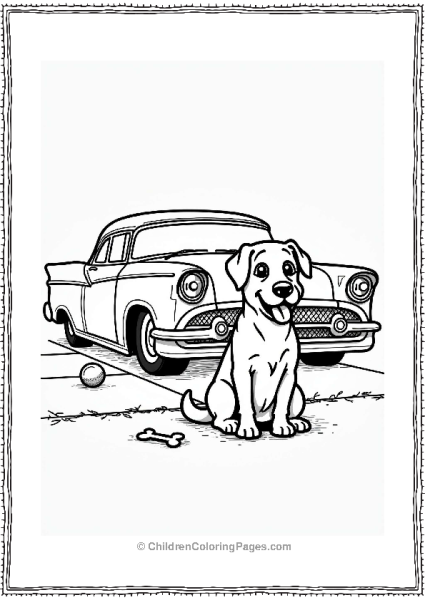 Lowrider Car And Happy Dog Free PDF Printable
