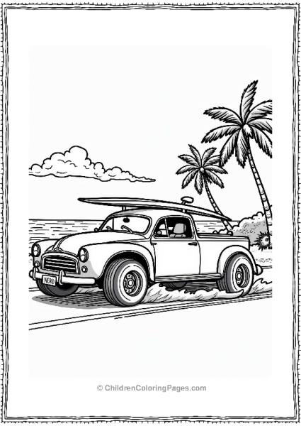 Lowrider Car At Beach Parade Free PDF Printable