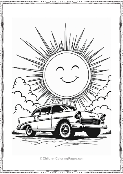 Lowrider Car By A Smiling Sun Free PDF Printable