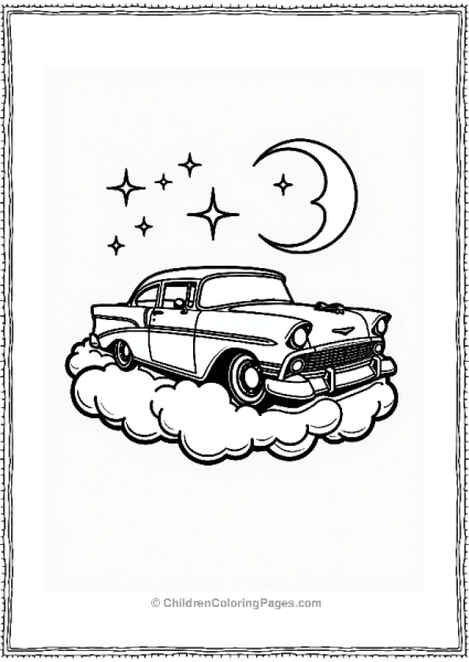Lowrider Car On A Cloudy Night Free PDF Printable