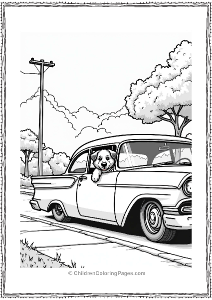 Lowrider Car With A Dog Free PDF Printable