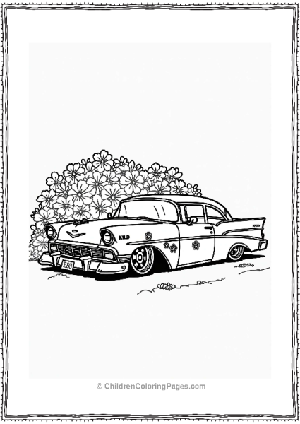 Lowrider Car With Flowers Free PDF Printable