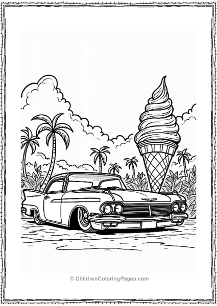 Lowrider Cars In A Whimsical Park Free PDF Printable