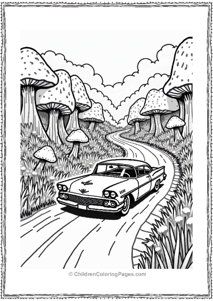 Lowrider Cars On A Rainbow Road Free PDF Printable