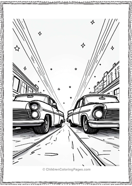 Lowrider Cars Showdown Under Neon Lights Free PDF Printable
