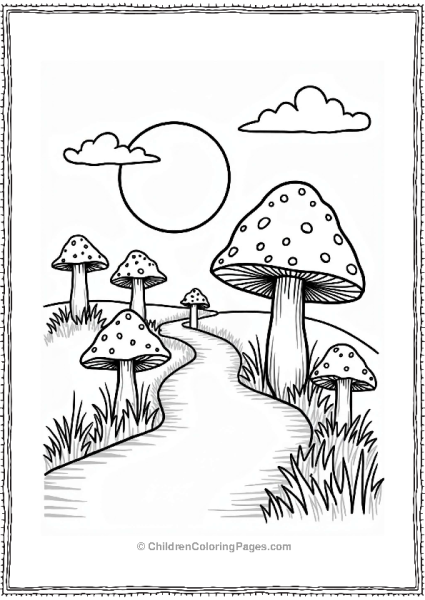 Moonlit Mushroom Path Free PDF Printable
