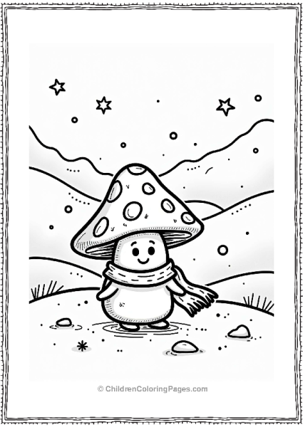 Mushroom Adventure In The Snow Free PDF Printable