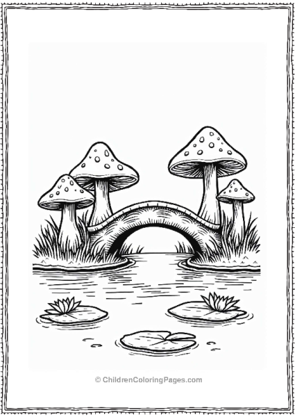 Mushroom Bridge Over Water Free PDF Printable