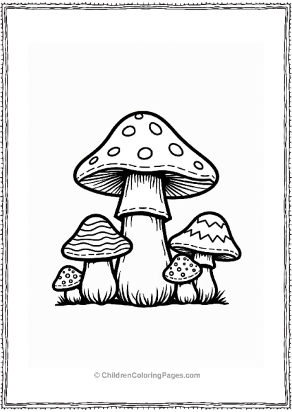 Mushroom Collection In Black And White Free PDF Printable
