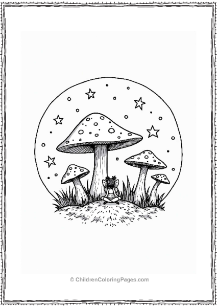 Mushroom Fairy Circle With Tiny Fairy Free PDF Printable