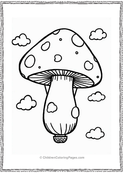 Mushroom Hot Air Balloon In The Sky Free PDF Printable