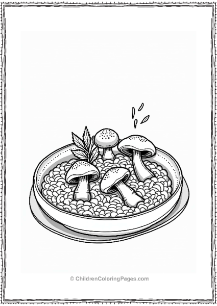 Mushroom Soup Risotto With Parsley Garnish Free PDF Printable