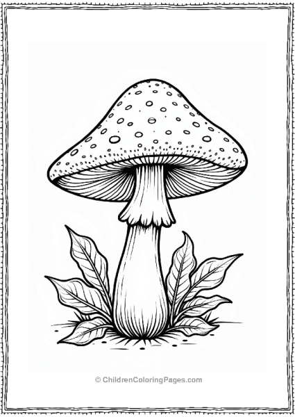 Mushroom Surrounded By Fall Foliage Free PDF Printable