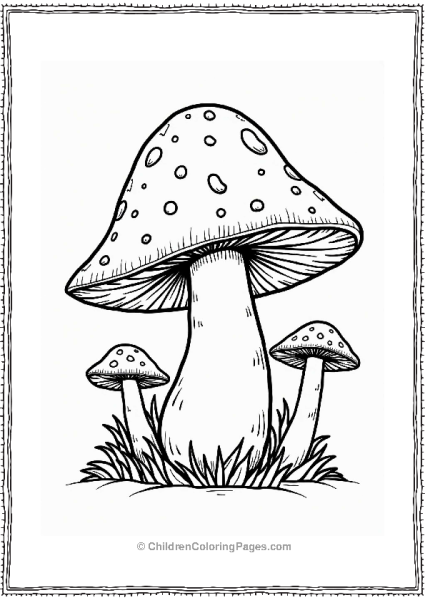 Mushroom Under Leaf Canopy Free PDF Printable
