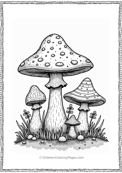 Mushrooms In A Fantasy Garden Free PDF Printable