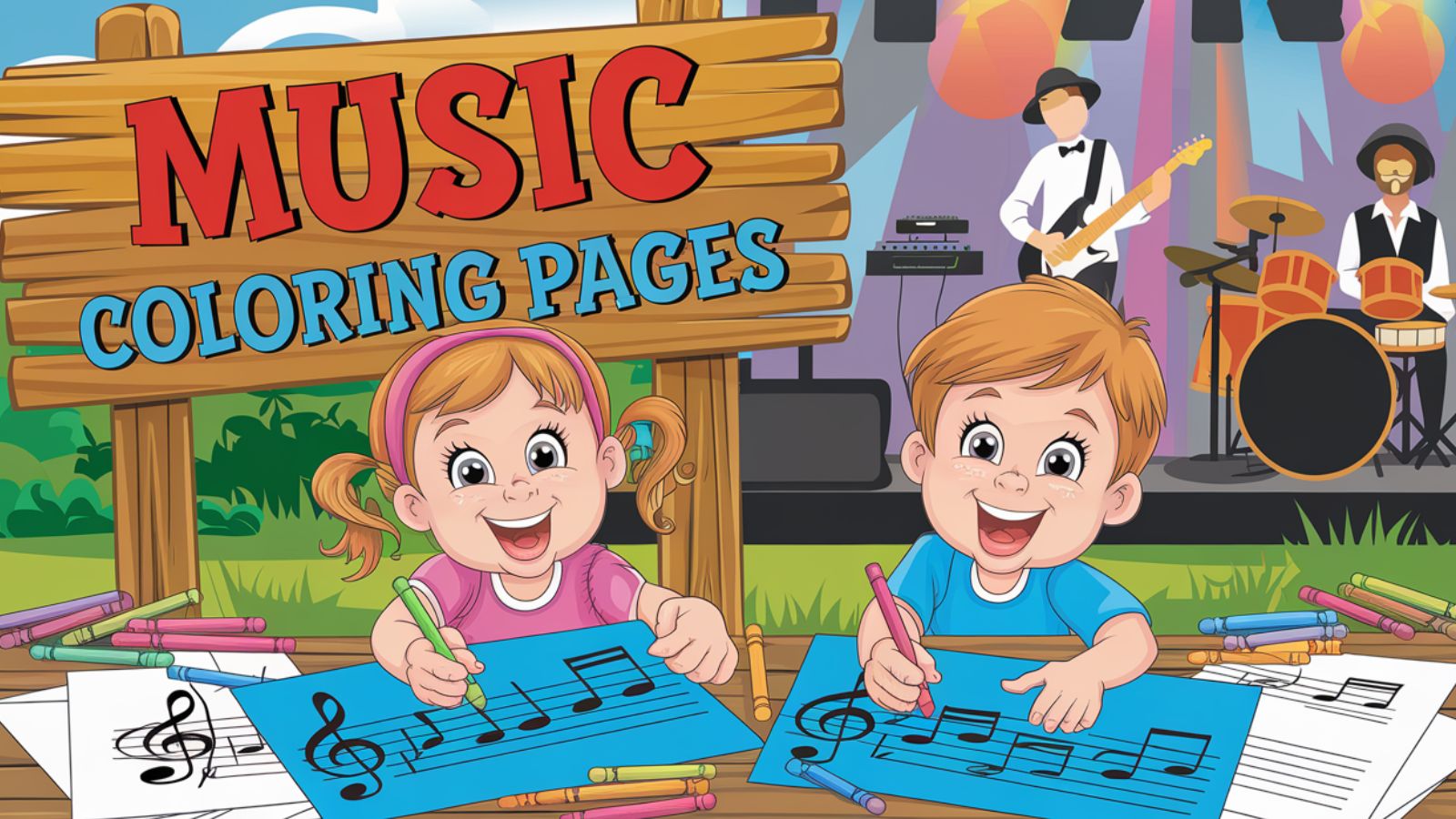 Music Coloring Pages – Free PDF Printables 🎹🥁🎵🎨