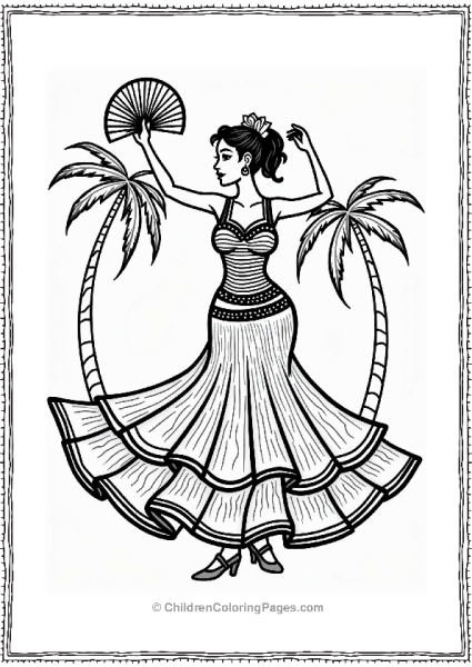 Music Cuban Salsa Dancer In Colorful Dress Free PDF Printable