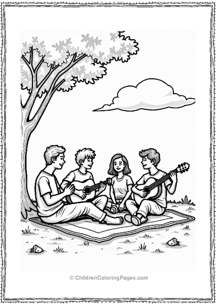 Music Friends Picnic With Guitar Free PDF Printable