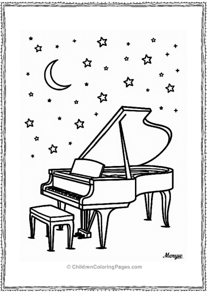 Music Grand Piano Under The Stars Free PDF Printable