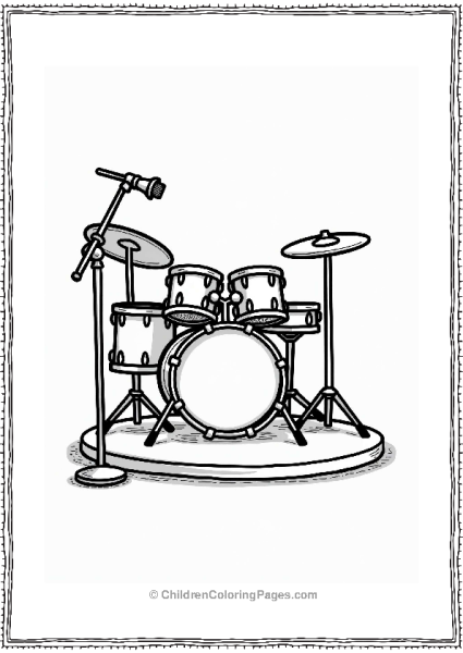 Music Happy Drum Set On Stage Free PDF Printable