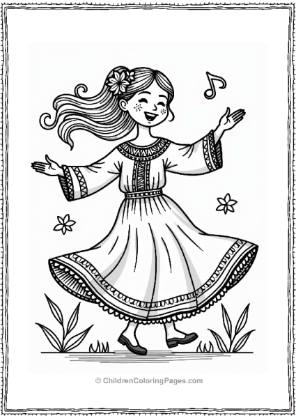 Music Traditional Folk Dancer In Joyful Motion Free PDF Printable