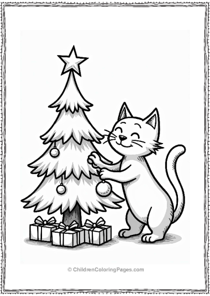 Pete The Cat Decorating A Christmas Tree Free PDF Printable