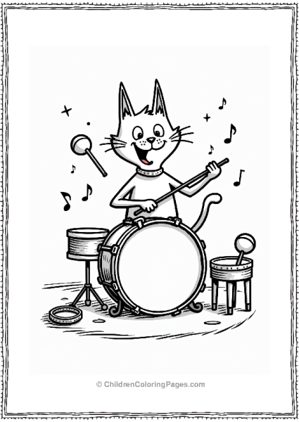 Pete The Cat Drumming Joyfully Free PDF Printable