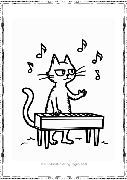 Pete The Cat Playing Piano Free PDF Printable