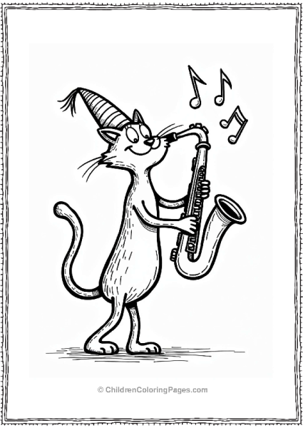 Pete The Cat Playing Saxophone Free PDF Printable