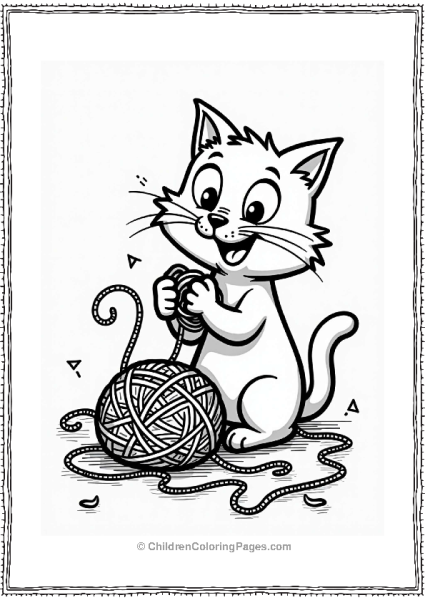 Pete The Cat With Colorful Yarn Free PDF Printable