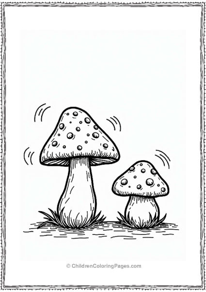 Playful Button Mushrooms In The Wind Free PDF Printable