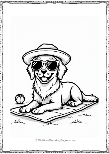 Playful Golden Retriever At The Beach Free PDF Printable