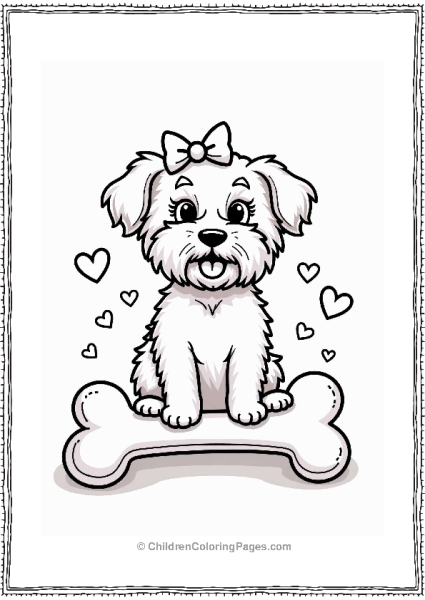 Playful Maltese Dog With Bow Free PDF Printable