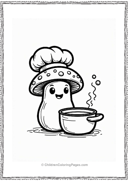 Portobello Mushroom Chef With Soup Pot Free PDF Printable