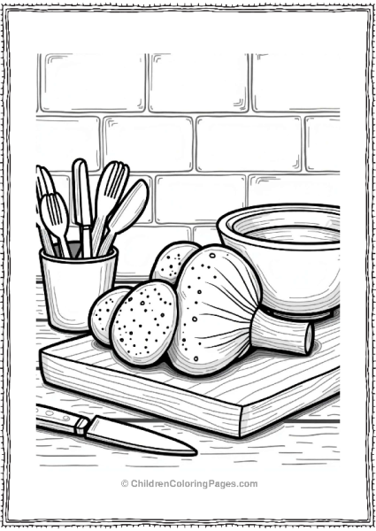 Portobello Mushroom In A Cozy Kitchen Free PDF Printable