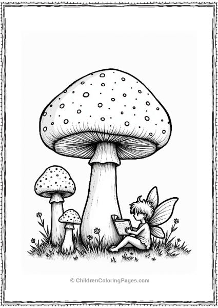 Portobello Mushroom In A Meadow With A Fairy Free PDF Printable