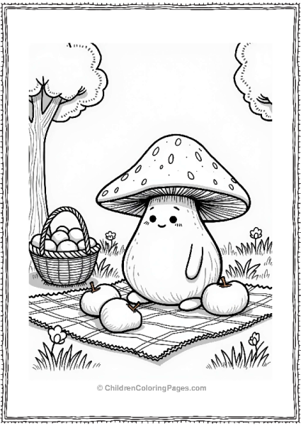 Portobello Mushroom Picnic Scene Free PDF Printable