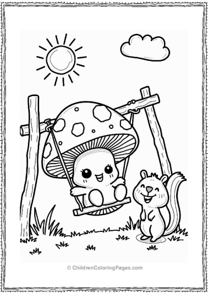 Portobello Mushroom Playground Scene Free PDF Printable