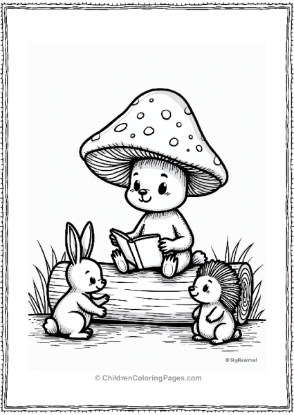 Portobello Mushroom Storyteller With Woodland Creatures Free PDF Printable