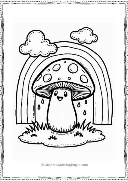 Portobello Mushroom Under A Rainbow Free PDF Printable