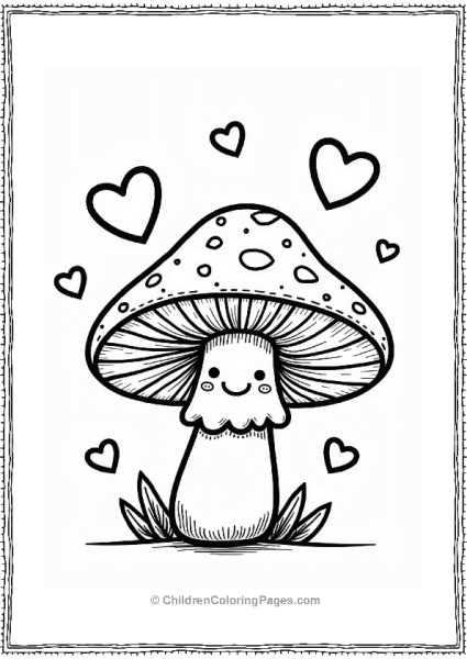 Portobello Mushroom With Heart Shapes Free PDF Printable