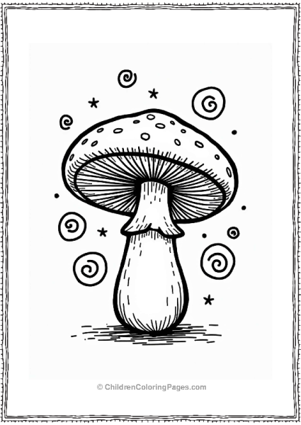 Portobello Mushroom With Spirals Free PDF Printable