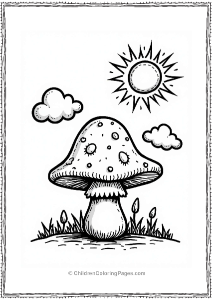 Portobello Mushroom With Sunbeams Free PDF Printable