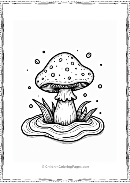 Portobello Mushroom With Waves Free PDF Printable