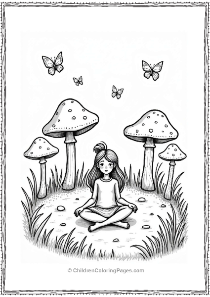 Portobello Mushrooms And Fairy Scene Free PDF Printable
