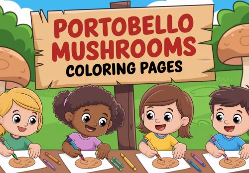 Portobello Mushrooms Coloring Pages – Free PDF Printables 🌱🍄🍔