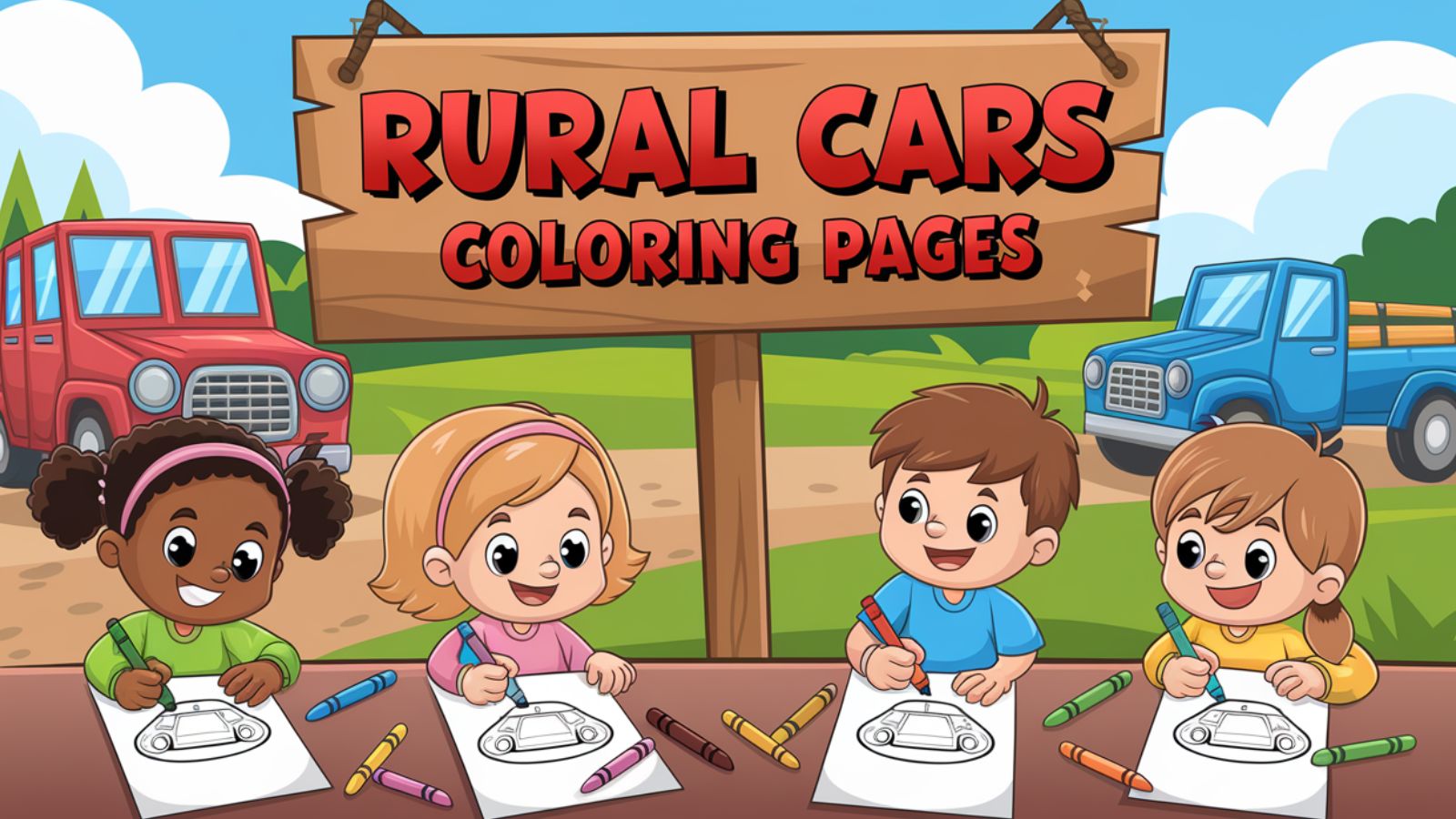 Rural Cars Coloring Pages – Free PDF Printables 🚗🌾🚙🛻