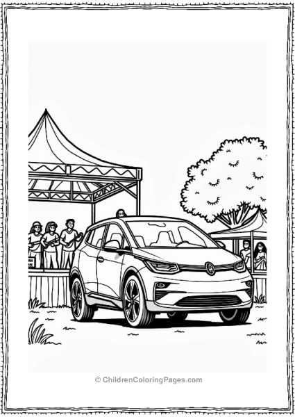 Rural Cars Electric Car At Local Festival Free PDF Printable