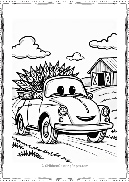 Rural Cars Happy Car With Carrots In Countryside Free PDF Printable