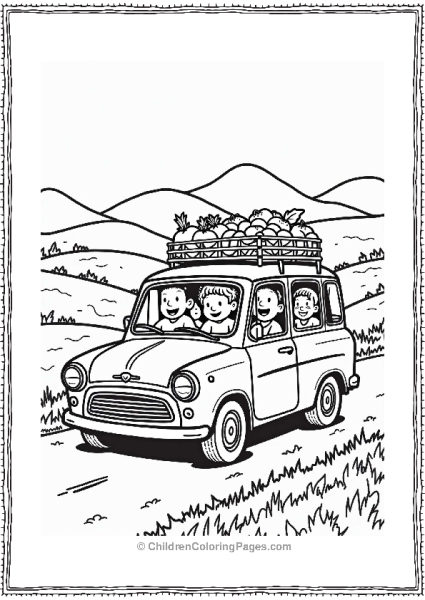 Rural Cars Happy Family Car On A Country Lane Free PDF Printable